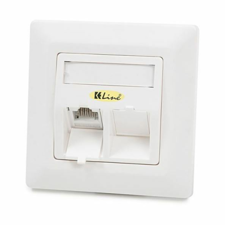 Vtičnica 2xRJ45 kotna 80x80 KELine