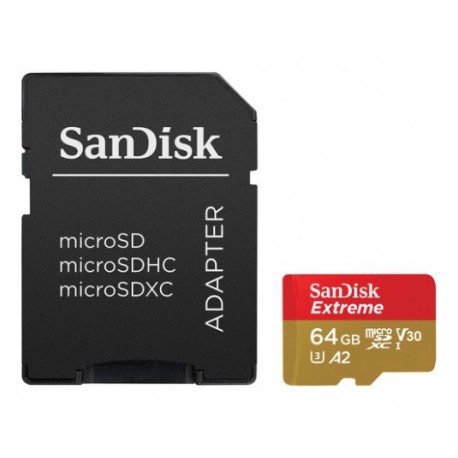 Pomnilniška kartica SDXC SANDISK MICRO 64GB EXTREME KAMERA/DRON, 170/80MB/s, A2,