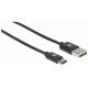 Kabel USB A/USB C MANHATTAN moški/moški, USB 2.0, 0,5m, črne barve