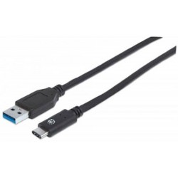 Kabel USB A/USB C SuperSpeed+ MANHATTAN moški/moški, USB 3.1 Gen 2, 1m