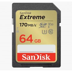 Pomnilniška kartica SDXC SANDISK 64GB EXTREME, 170/80 MB/s, UHS-1, C10, U3, V30