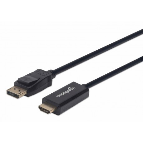 DisplayPort do HDMI kabel 1080p MANHATTAN, DP moški do HDMI moški, 1 m, črna