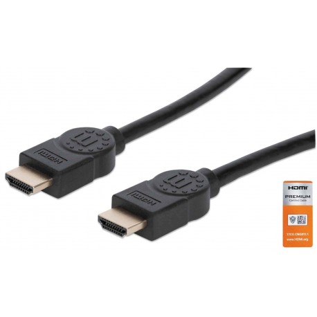 Kabel HDMI kabel z Ethernetom 1 m črn MANHATTAN