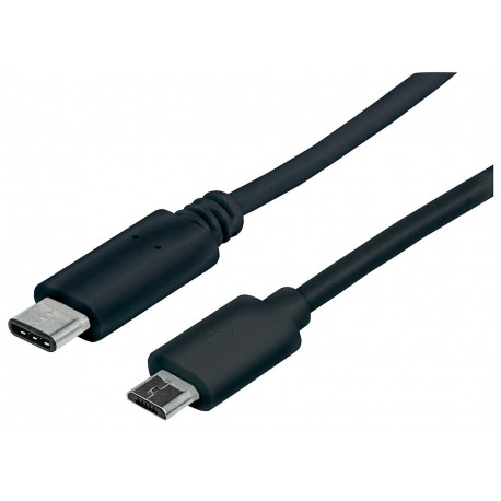 Kabel USB C/Micro-B MANHATTAN moški/moški, USB 2.0, 1 m, črne barve