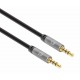 Kabel 3,5 mm Stereo moški/moški MANHATTAN, 3 m, črno/srebrna