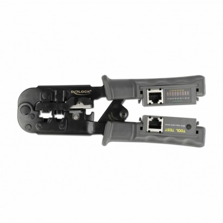 Klešče za RJ45/RJ10/RJ11/RJ12 konektorje + mrežni tester Delock