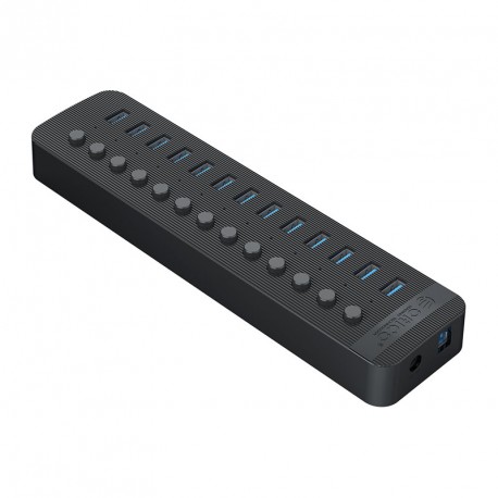 USB Hub ORICO CT2U3-13AB, 13-port, USB 3.0, s stikali, črn