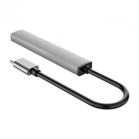 USB hub s 4 vhodi, 1x USB 3.0, 2x USB 2.0, TF+microSD, 0,15m, aluminij, ORICO AH