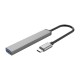 USB hub s 4 vhodi, 1x USB 3.0, 2x USB 2.0, TF+microSD, 0,15m, aluminij, ORICO AH