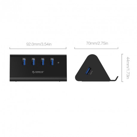 USB hub s 4 vhodi, USB 3.0, stojalo za telefon/tablico, ORICO SHC-U3,