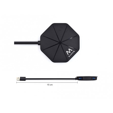 USB Hub Ewent EW1138, USB 3.1, črn