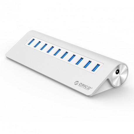 USB hub z 10 vhodi, USB 3.0, zunanje napajanje, aluminij, ORICO M3H10,