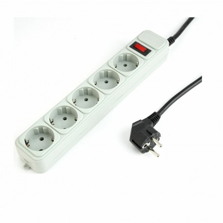 Prenapetostna zaščita 5x220V 4,5m Gembird s stikalom bela