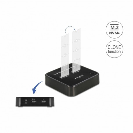 Čitalec in presnemovalec diskov Delock, USB-C 3.2 za M.2 NVMe SSD