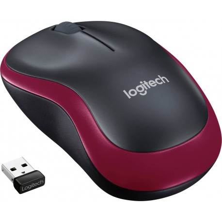 Miška za prenosnik brezžična optična Logitech M185 rdeča