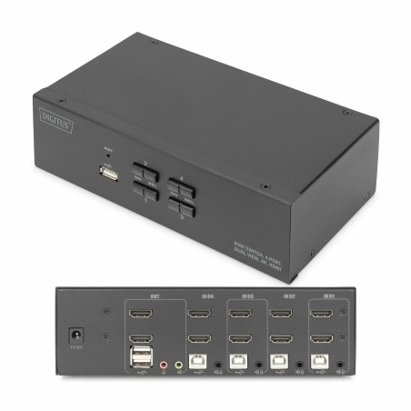 Digitus KVM stikalo 4x2 namizni HDMI/USB 4K DS-12883