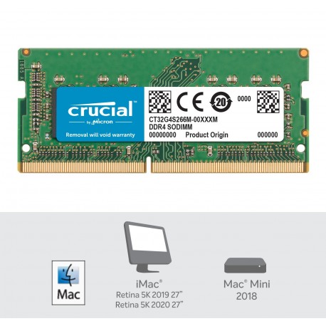 Pomnilnik SODIMM DDR4 32GB 2666MHz Crucial CT32G4S266M, za mac