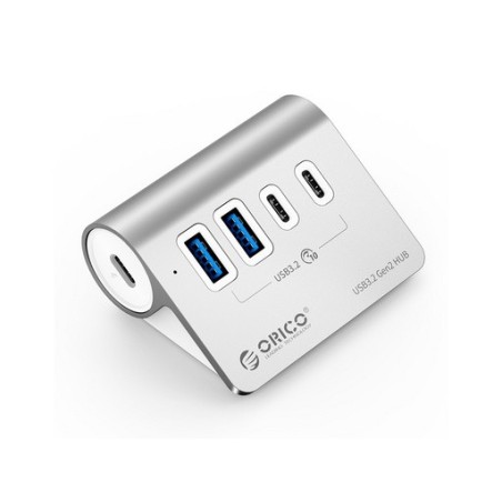 USB-C hub s 4 vhodi, 2x USB-A, 2x USB-C, USB 3.2 Gen2, 10 Gbps, ALU, ORICO M3CU2