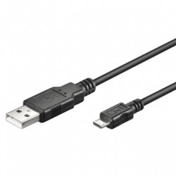 Kabel USB-A 2.0 v Micro USB, 1m, črn, Ewent,