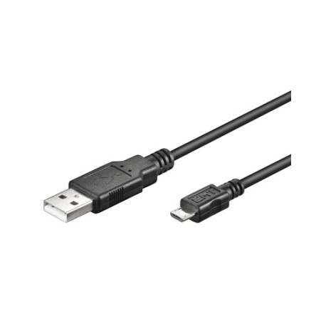 Kabel USB-A 2.0 v Micro USB, 1m, črn, Ewent,