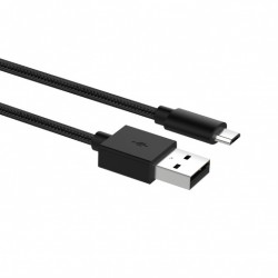 Kabel USB 2.0 A v Micro USB, 1m, pleten, črn, Ewent,