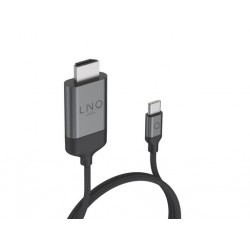 Kabel LINQ USB-C to HDMI 2.0 4K@60Hz, 2m, pleten, siv,