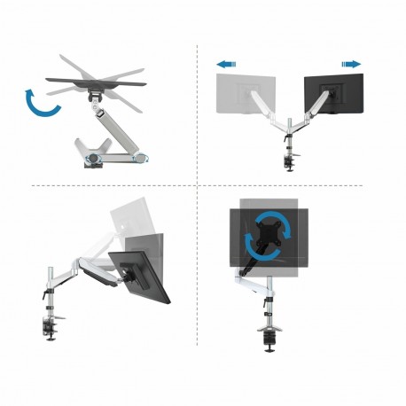 Stenski nosilec za TV / monitoDigitus namizni nosilec za monitor srebrno/črn DA-