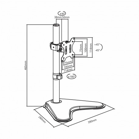 SBOX namizni nosilec za monitor črn LCD-F012 7702062
