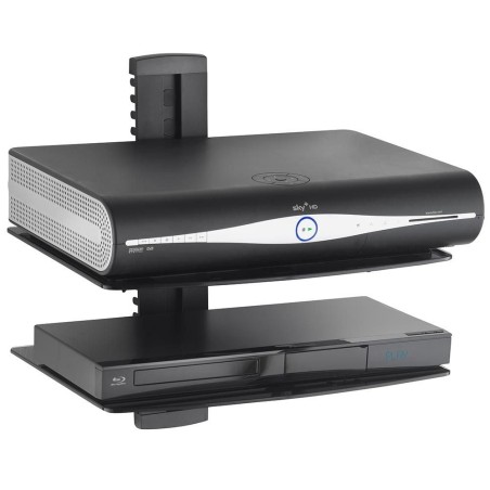 VonHaus steklena plavajoča polica 2x - črna, 3005034