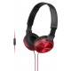 Slušalke naglavne SONY MDRZX310APR, rdeče barve, MDRZX310APR.CE7