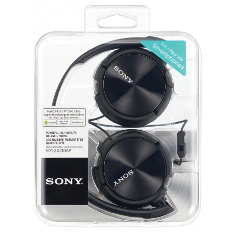 Slušalke naglavne SONY MDRZX310APB, črne barve, MDRZX310APB.CE7