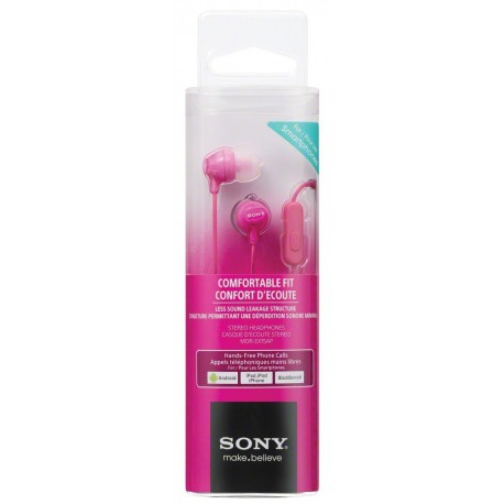 Slušalke za Android/iPhone SONY MDREX15AP roza, MDREX15APPI.CE7