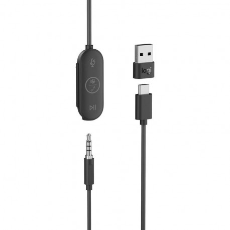Slušalke žične Logitech Zone Earbuds, grafitne, 981-001009