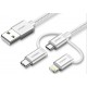 Kabel Ugreen USB 2.0 na Micro USB+Lightning+Type C (3 v 1) 1.5m