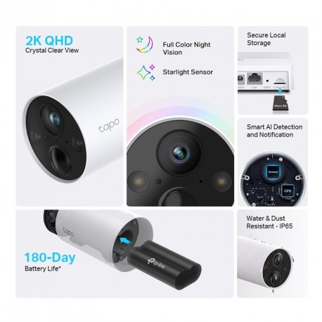 TP-LINK Tapo C420S2 dnevna/nočna WiFi 2K QHD brezžična zunanja kamera 2 kom