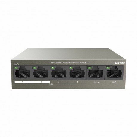 Stikalo Tenda 100M 6-port 4x PoE mini kovinsko ohišje TEF1106P