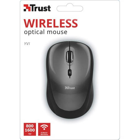 Miška Trust Yvi 18519, brezžična, črna