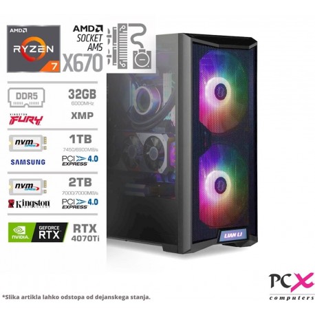 Računalnik PCX Exter 236 Ryzen 7, 32GB, 1TB+2TB, RTX4070Ti