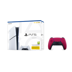Igralna konzola PlayStation 5 Slim + dodaten DualSense kontroler (rdeč)