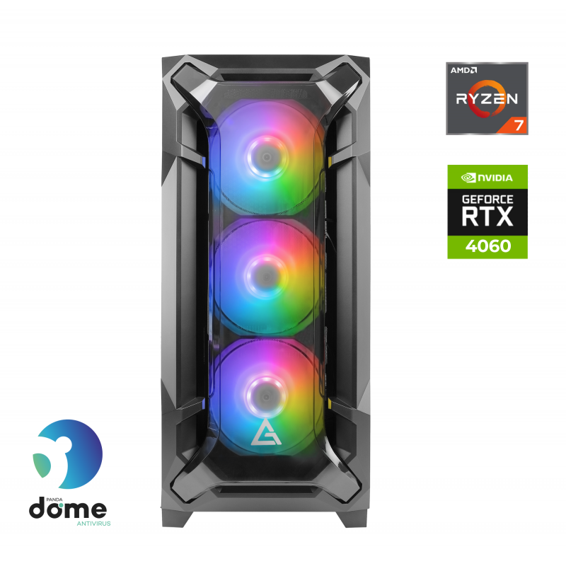 Gamer Advanced R7 5700X | RTX 4060 | 16 GB DDR4 | 1 TB SSD NVMe | Zračno hlajenje | Zelo zmogljiv gaming računalnik | Komponentko
