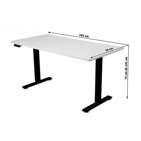 Ergonomska miza Ergovision Clever, črno-bela