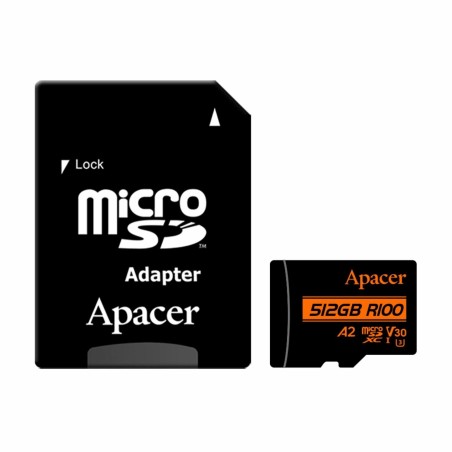 Pomnilniška kartica APACER microSDXC, 512GB, UHS-I, U3, V30, AP512GMCSX10U8-R