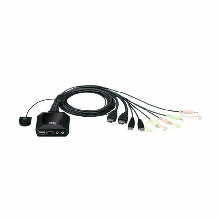 ATEN KVM stikalo 2x1 mini 4K HDMI/USB/ AVDIO s kabli CS22H
