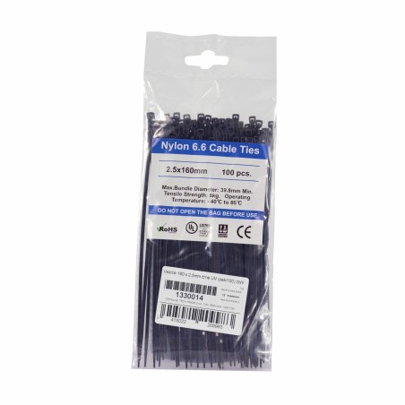 Vezice GW 160x2,5mm črne UV pak/100 k25160-0002