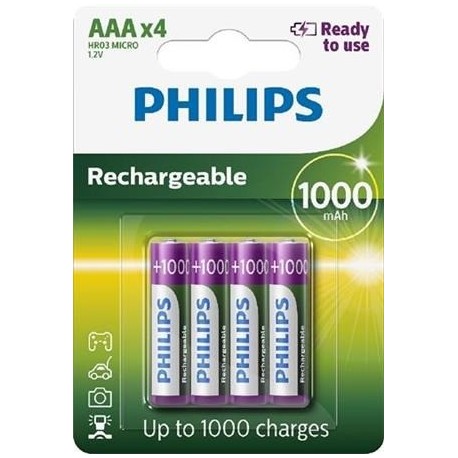 Polnilne baterije Philips AAA 1000mAh (4/1)