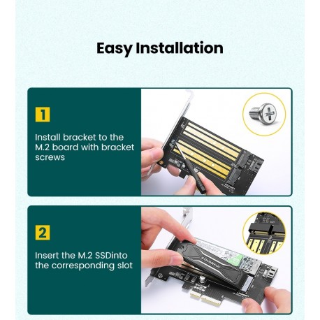 Razširitvena kartica Ugreen M2 / M.2 NVME na PCI-E 3.0 z M.2 SATA podporo