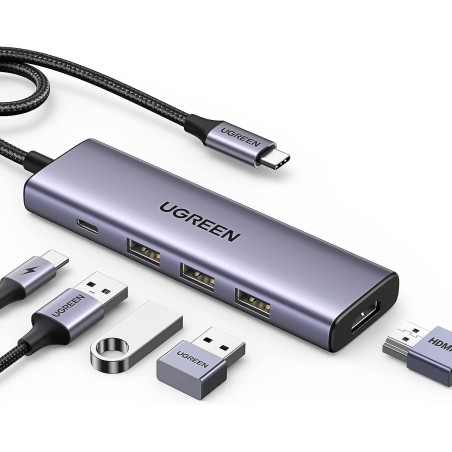 Ugreen 5-v-1 USB-C Hub (100 W PD, 4K@30Hz HDMI)