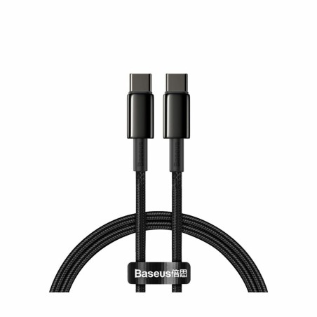 Kabel Baseus USB C-C 1m 100W 20V 5A črn Tungsten pleten CATWJ-01