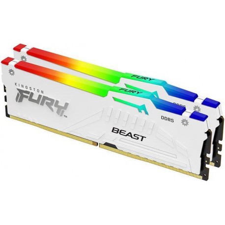 Pomnilnik DDR5 64GB (2x32GB) 6400 FURY Beast White RGB EXPO