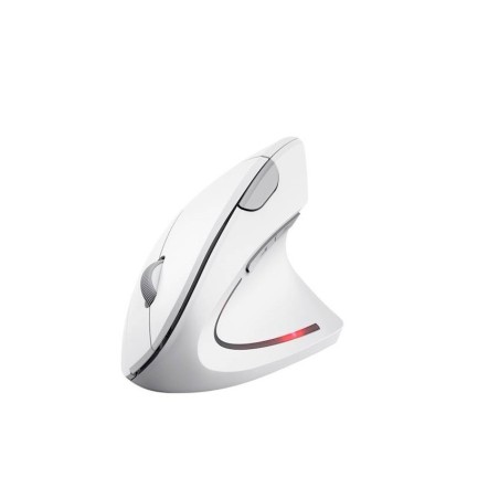 Miška TRUST VERTO, ergonomska, bela